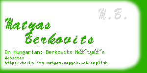 matyas berkovits business card